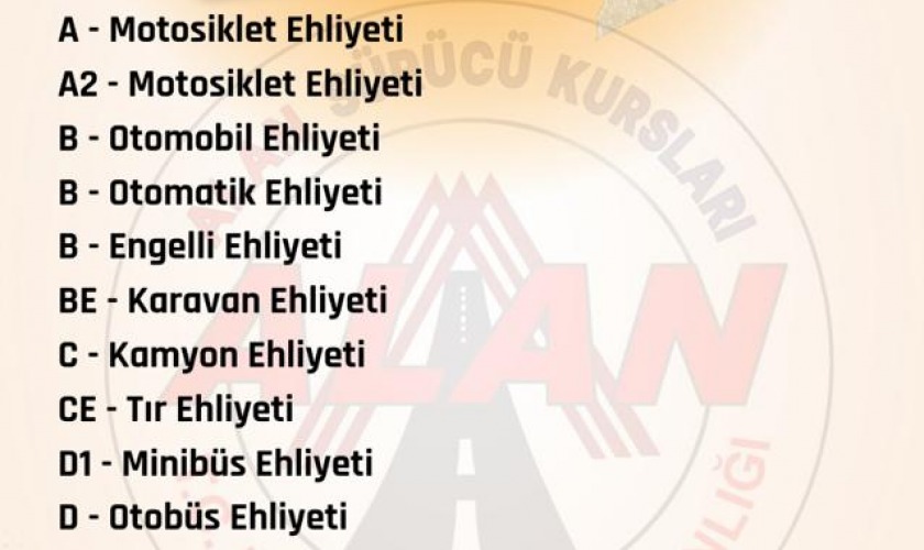 Ehliyet Sınıfları