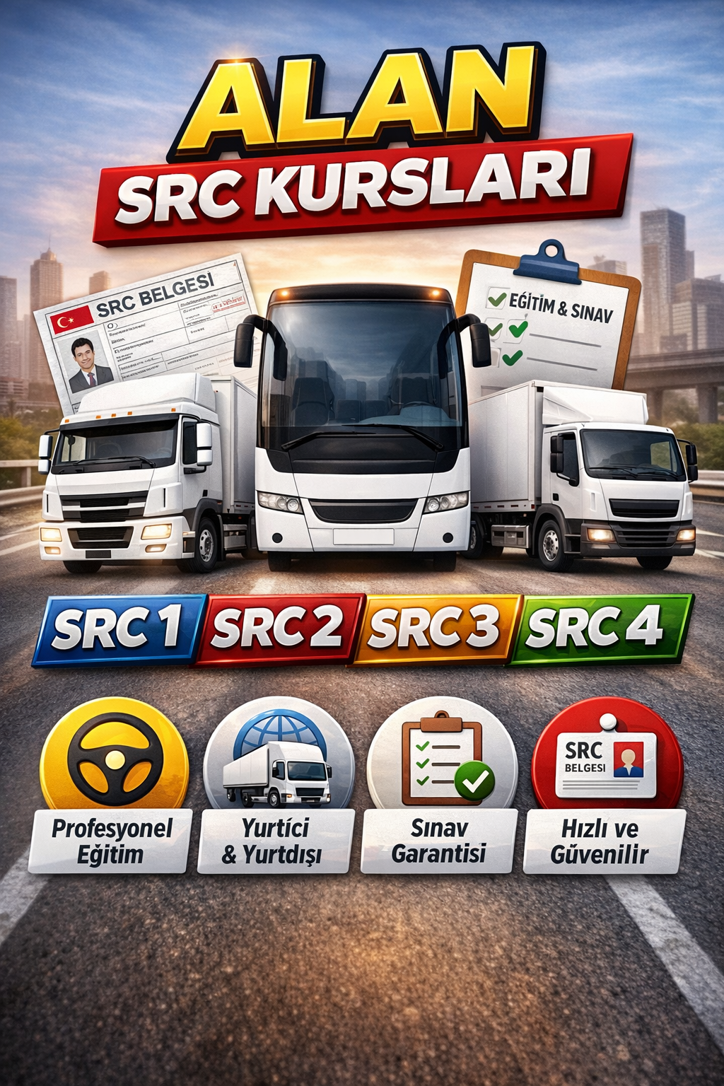 SRC Kursu Nedir? 2026 Güncel Rehber | SRC 1, SRC 2, SRC 3, SRC 4 ve SRC Kurye Eğitimi